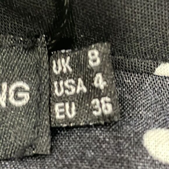 NWT PrettyLittleThing Black White Polka Dot Wrap Dress. Size 4 S small - Picture 8 of 10